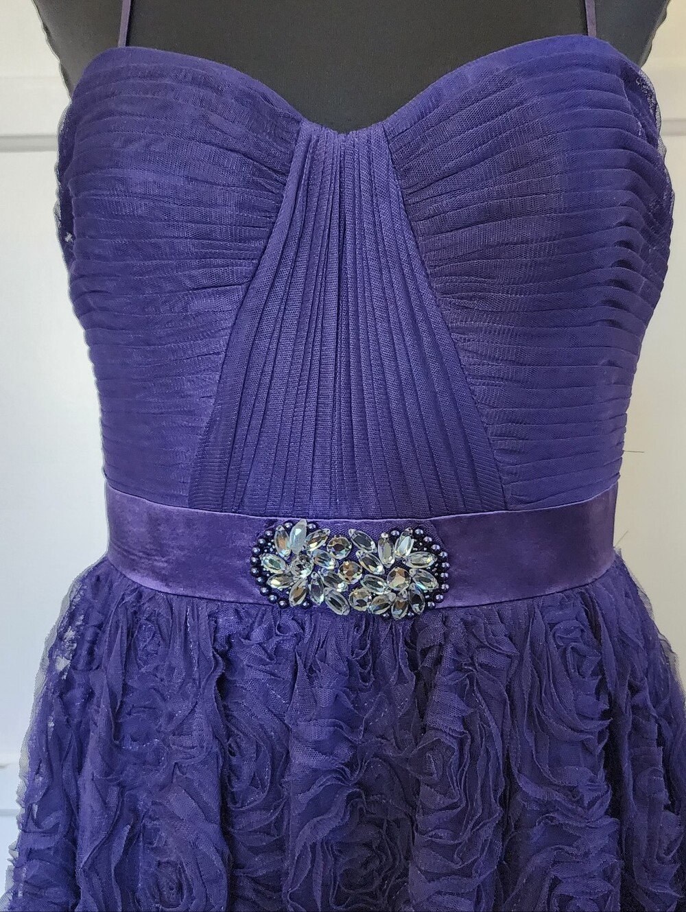Adrianna Papell Deep Purple Strapless Dress Evening Special Ocassions